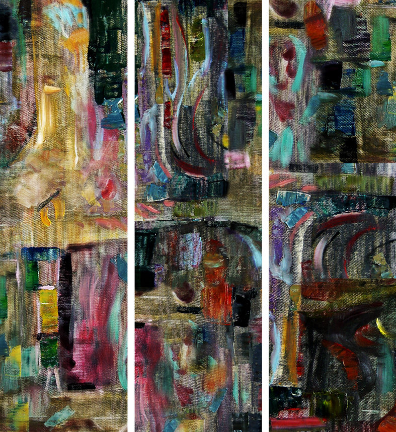 《敦煌之歌1》35x120cmx3  2015年 丁磊明.jpg