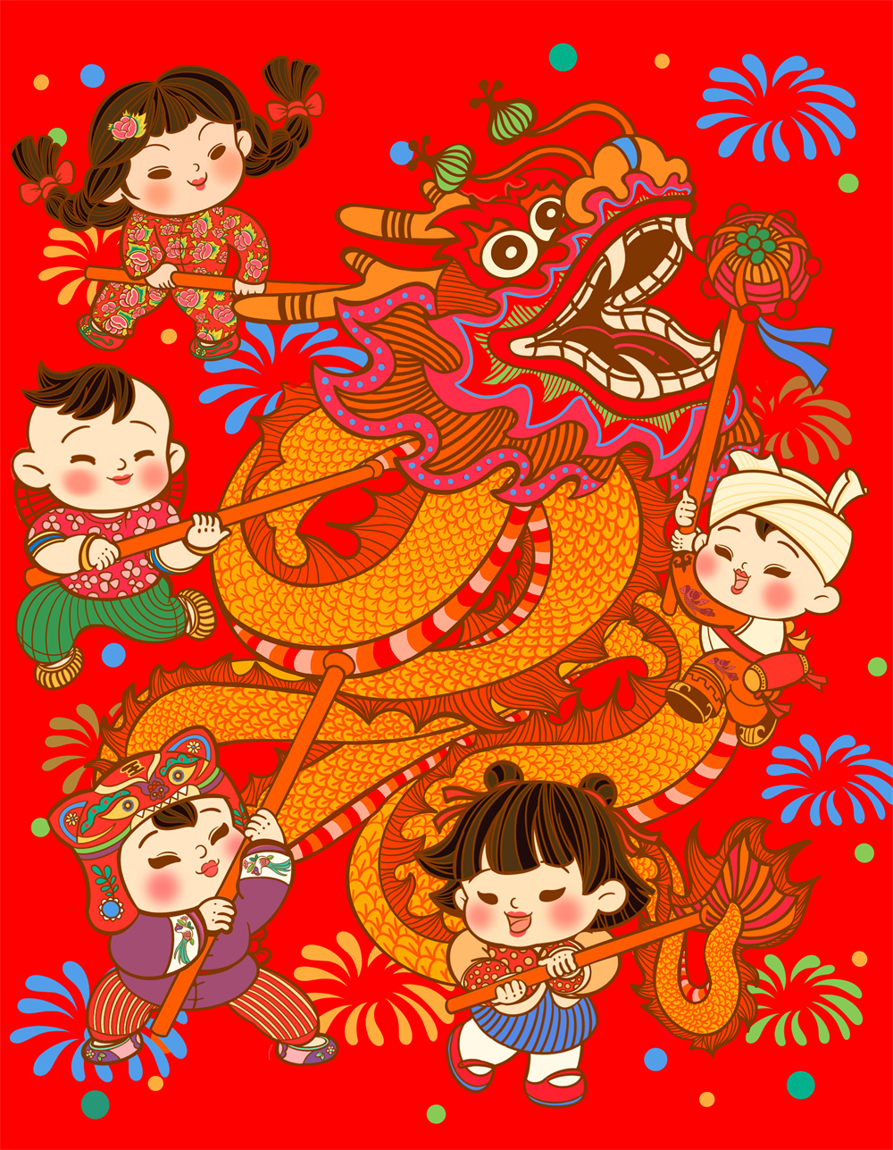 148 邵陆芸 付月颖五子闹春 湖南 90x120cm .jpg